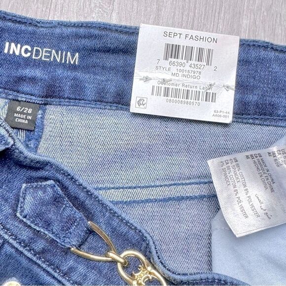 INC Women's NWT High Rise Wide Leg Kick Flare Jeans 6/28 - Picture 5 of 5